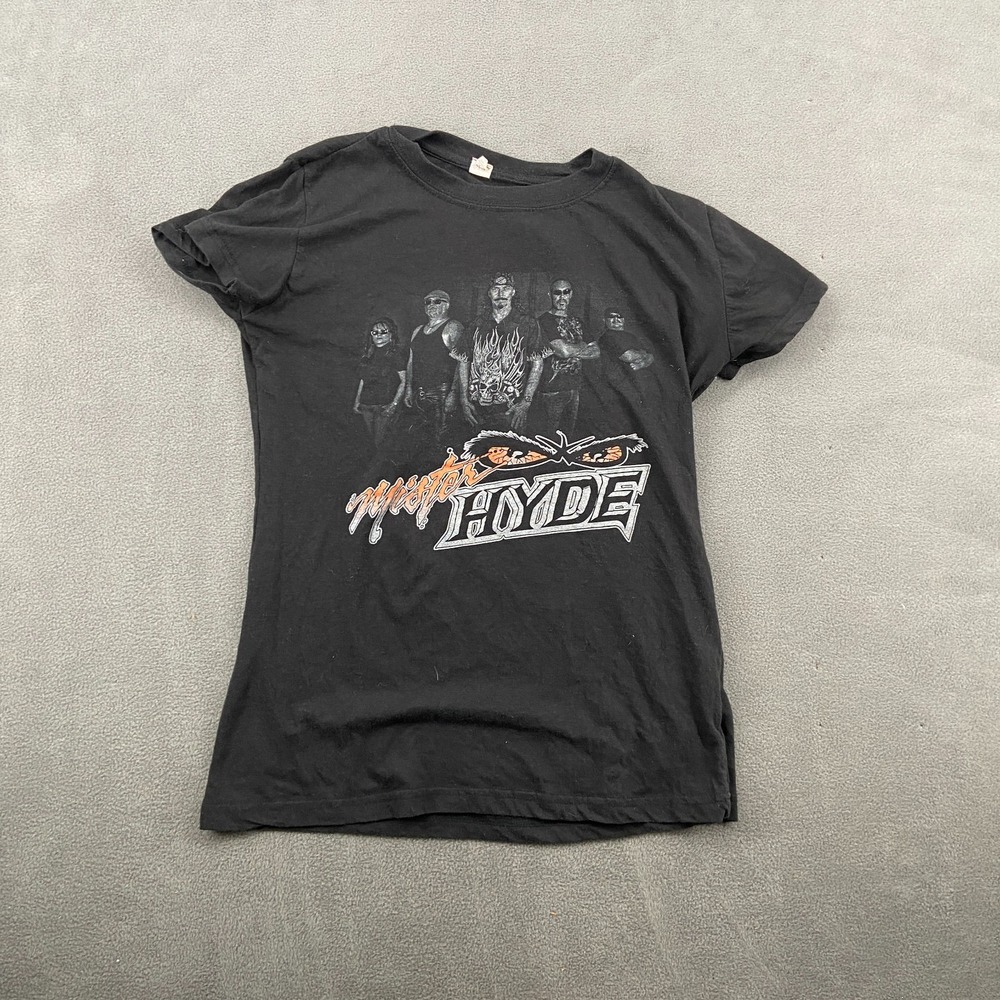 Mister Hyde Rocks 2014 Band T Shirt Womens Large Black Graphic Print Crew Neck